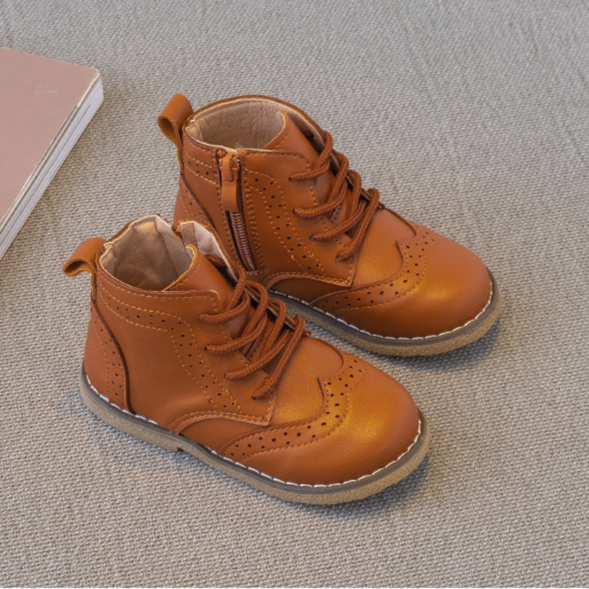 Baby Girl Boots Brown Leather Baby Toddler Girls Winter Etsy