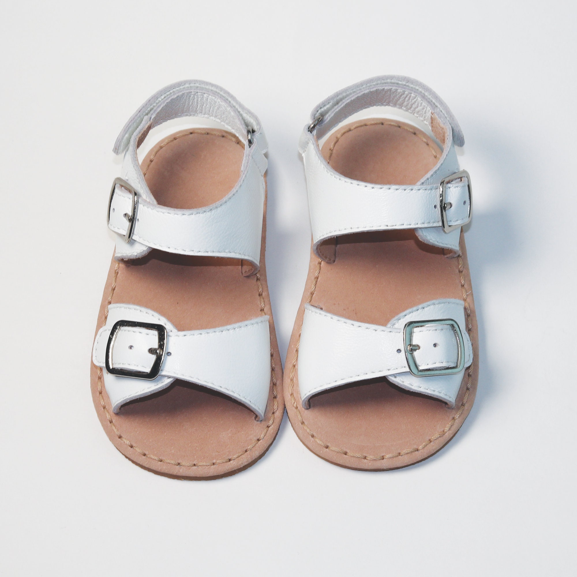Baby Boy White Leather Sandals informacionpublica.svet.gob.gt