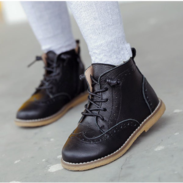 childrens black boots