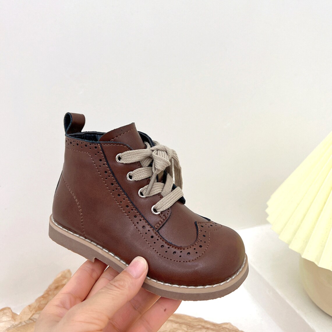 Baby Girl Black Boots Brown Leather Baby Toddler Boy Girls Etsy