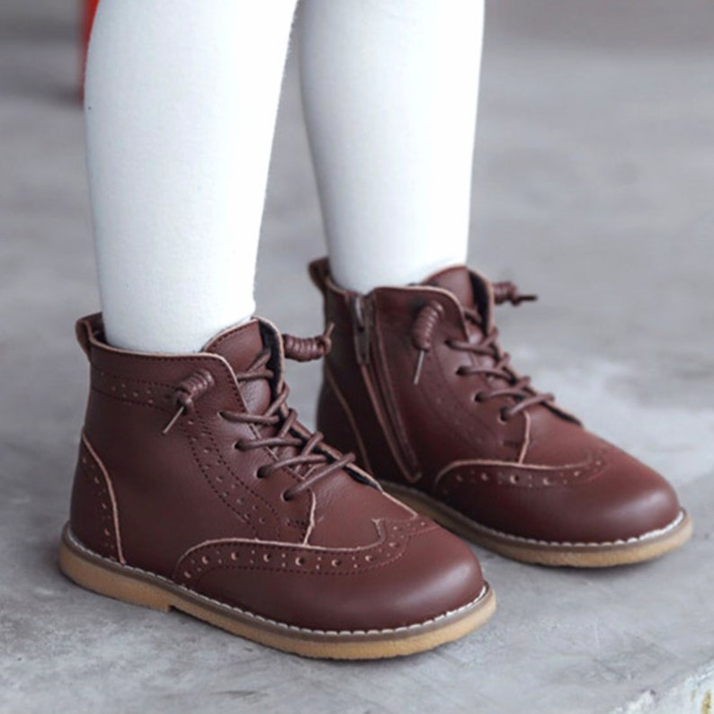 Baby Girl Boots Brown Leather Baby Toddler Girls Winter Etsy