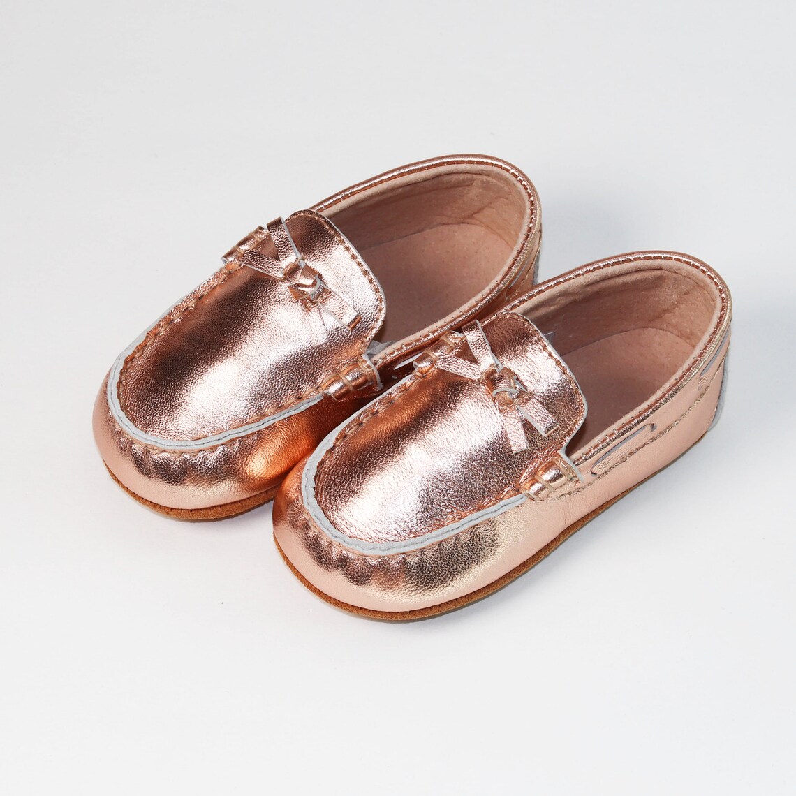 Baby Girl Rose Gold Shoes Baby Toddler Girl Loafers Baby Etsy