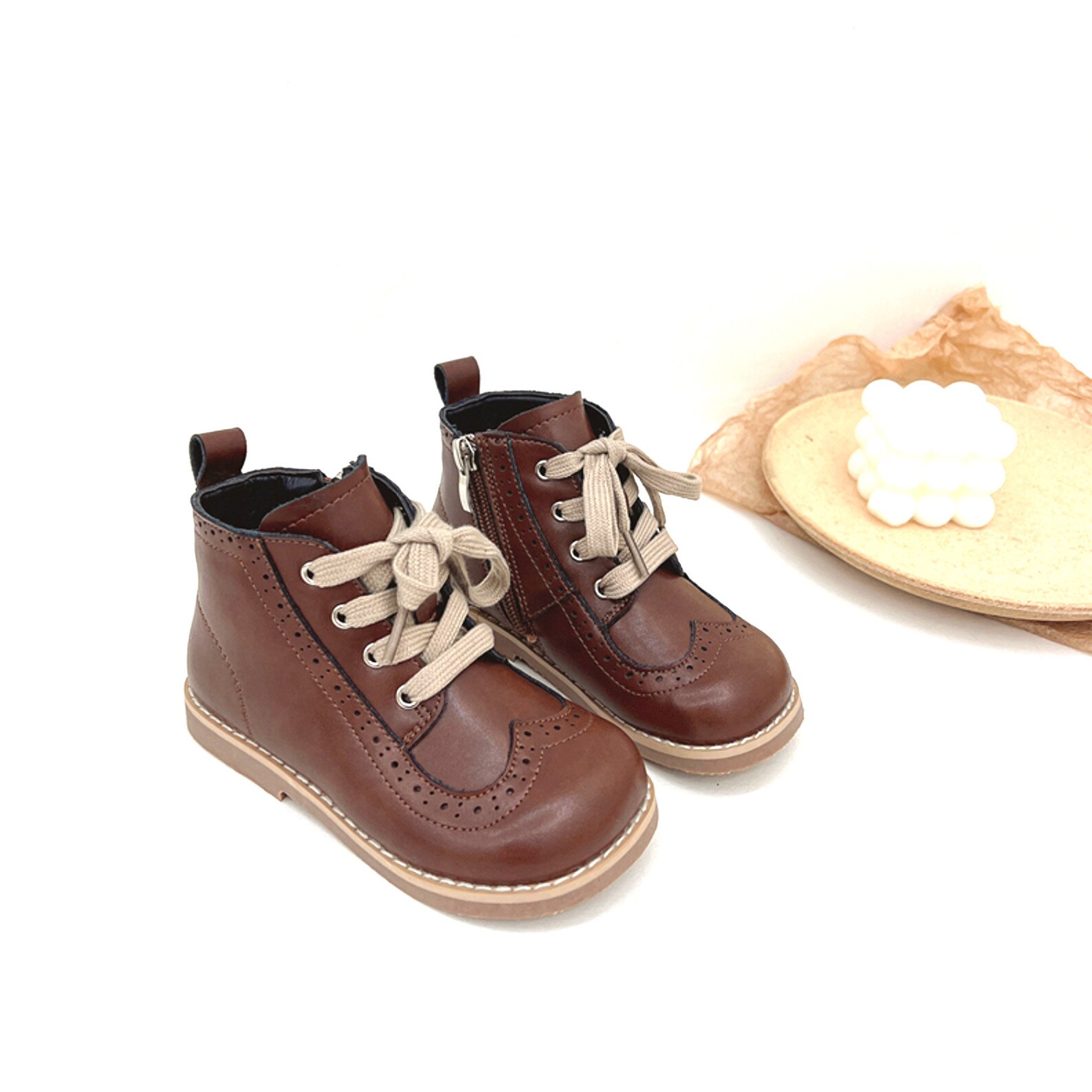 Baby Girl Black Boots Brown Leather Baby Toddler Boy Girls Etsy