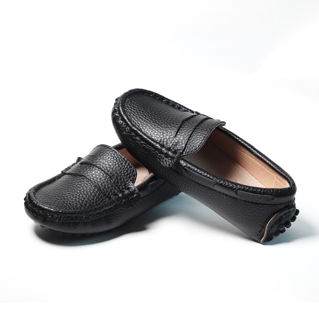 Baby Toddler Boy Black Loafers Boy Wedding Shoes Baby Boys Etsy