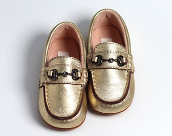 Gold Loafers shoes , Baby Toddler Girls boys Gold Loafers, Baby Toddler gold Boat Shoes, Toddler girl boy gold dress shoes,boy wedding shoes