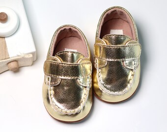 Gold Loafers shoes , Baby Toddler boys Gold Loafers, Baby Toddler boy gold Boat Shoes, Toddler boy gold dress shoes,baby boy wedding shoes