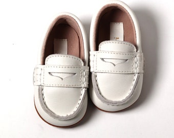 Baby Off White Boys Loafers, Baby Boat Shoes, Boys Dress shoes, Baptism shoes boys, Christening Shoes, Boys wedding shoes, boys formal shoes