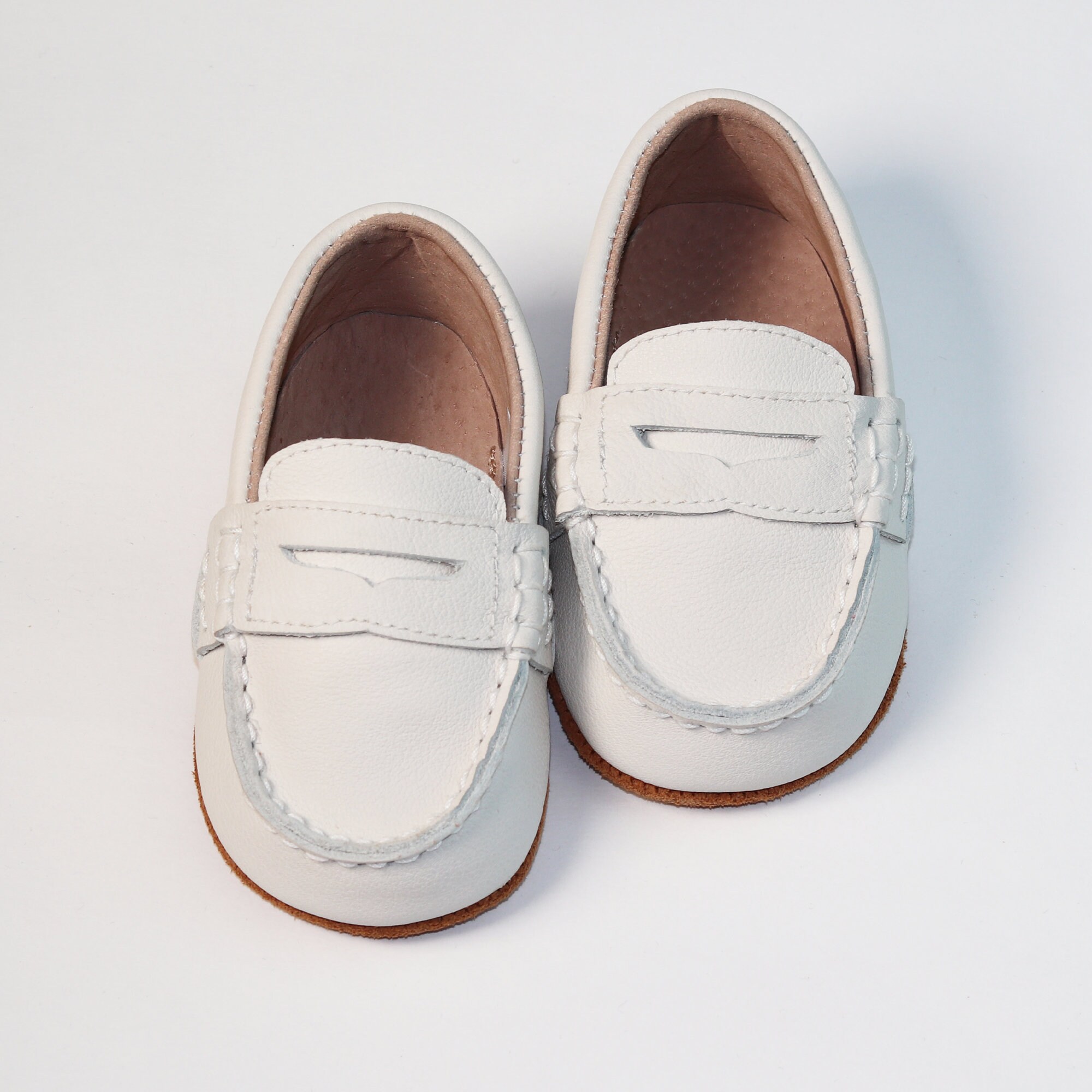 Baby Boy Off White Loafers, Baby Boat Shoes, Baby Toddler Dress shoes…