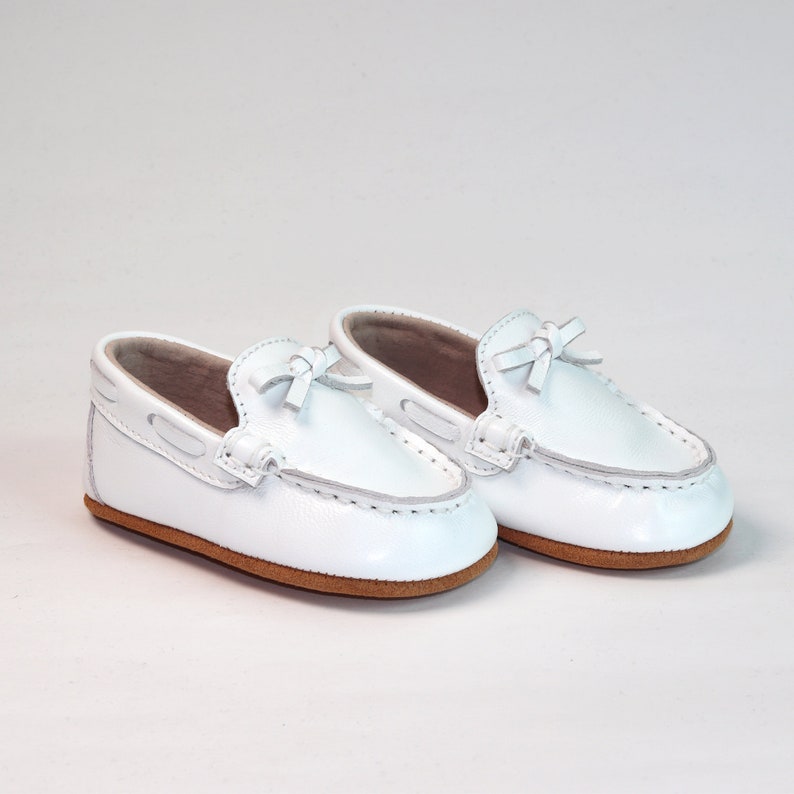 Baby Toddler Boys White Loafers Boys White Boat Shoes Dress Etsy UK