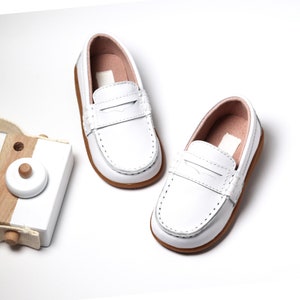 Baby Toddler Boy White Loafers Boy Wedding Shoes Baby Boys Dress