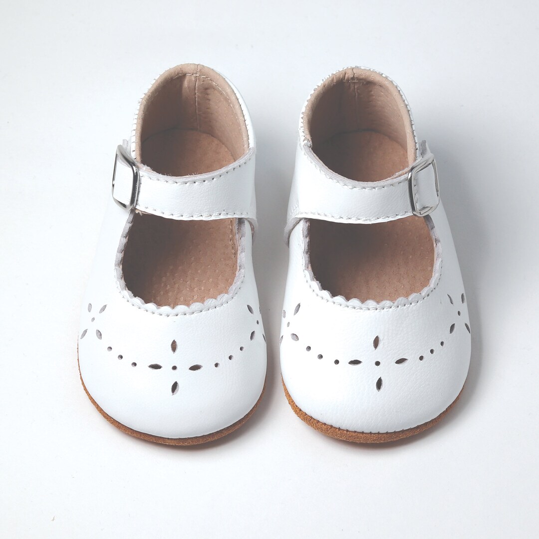 Baby Girl White Mary Janes Shoes White Baby Toddler Etsy
