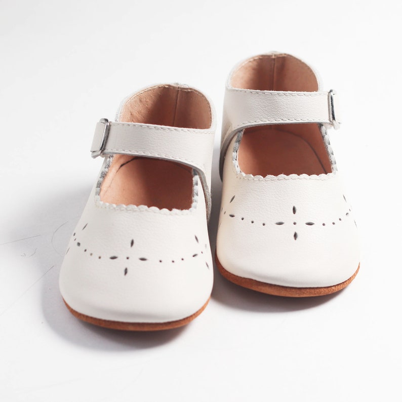 Baby Girl White Mary Janes Shoes White Baby Toddler Etsy