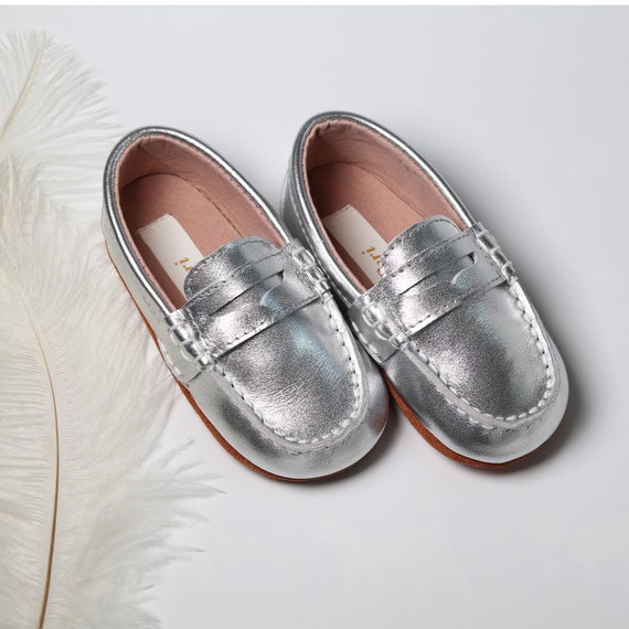 Silver baby dress shoes hotsell