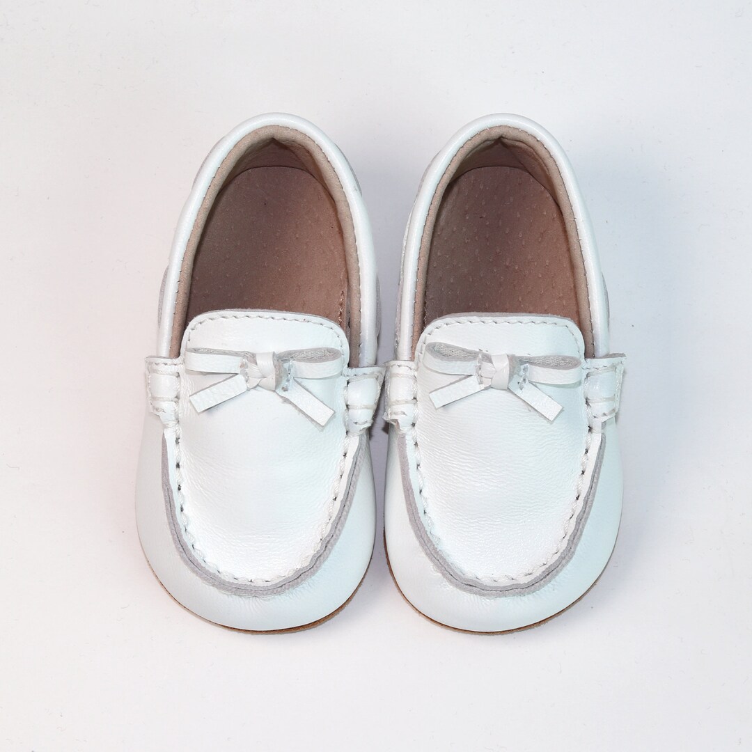 Baby Toddler Boys White Loafers Boys White Boat Shoes Dress Etsy UK