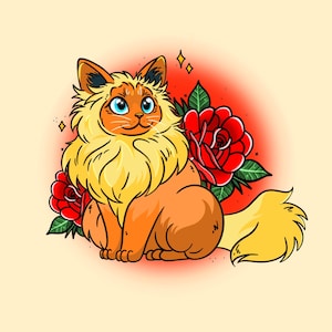 Pawkemon Custom Pet Pokemon Portrait Tattoo Traditional Style. Turn My Pet Into a Pokemon!