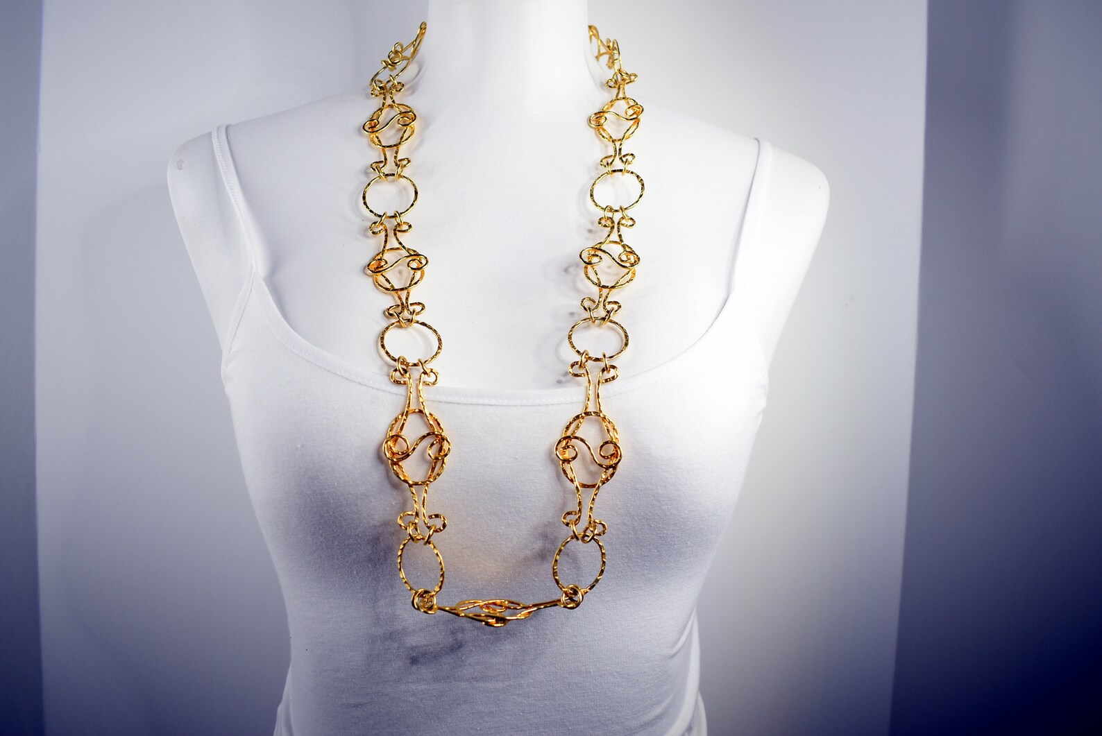 Long extra large link necklace Vintage chain necklace Etsy