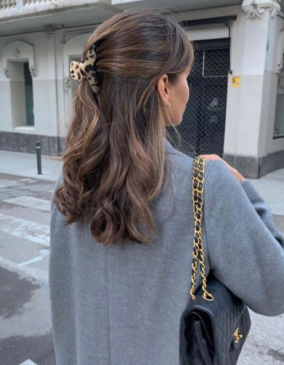 Tortoise Marble Dior Hair Clip / Leopard French Hair Claw / 