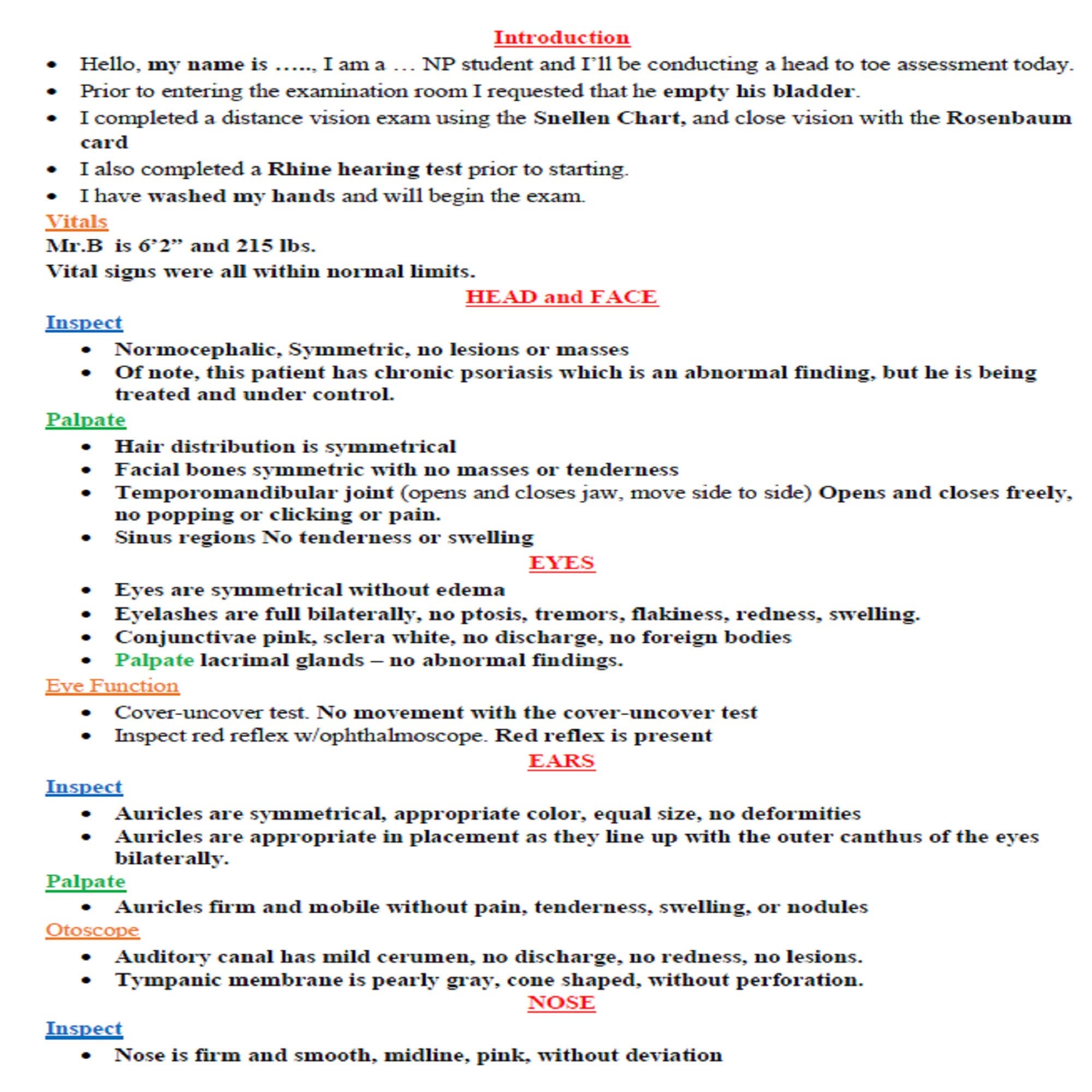 Advanced assessment check off checklist 2 files 6 pages
