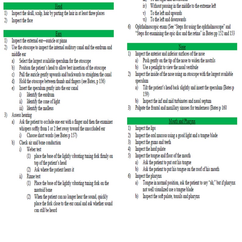 ADV. Physical Assessment Checklist Study Notes 4 Pages PDF Etsy
