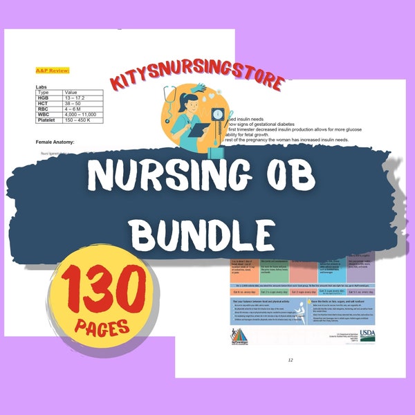 OB & Maternity Bundle ~ Nursing School 130 pages PDF Instant Digital Download