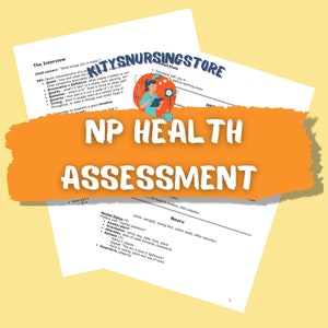 NP Health Assessment Interview Cheat Sheet to  Physical Examination and History Taking 7 pages pdf
