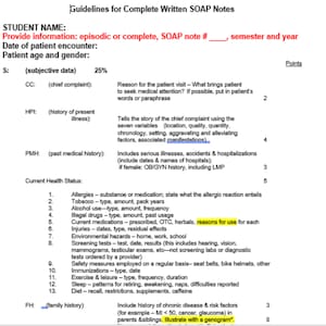 Best SOAP note template 2 pages and 2 bonus pages with guidelines for complete SOAP note great for any any medical provider image 4