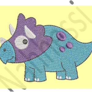Embroidery file dinosaurs, T-Rex, Triceratops, long neck, Parasaurolophus