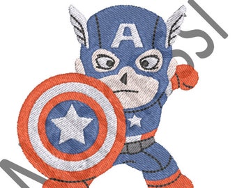 Stickdateien Captain America und Schild für Stickrahmen 10x10 cm