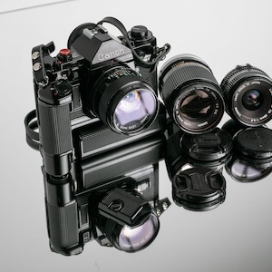 Canon A-1 camera kit.