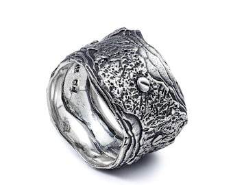 Esker Handmade Silver Ring with a Sculptural, Layered Effect