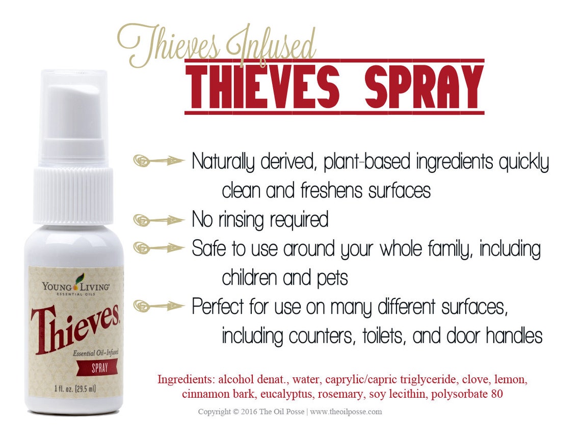 Young Living Thieves Cleaning Spray Disinfectant Multi Etsy
