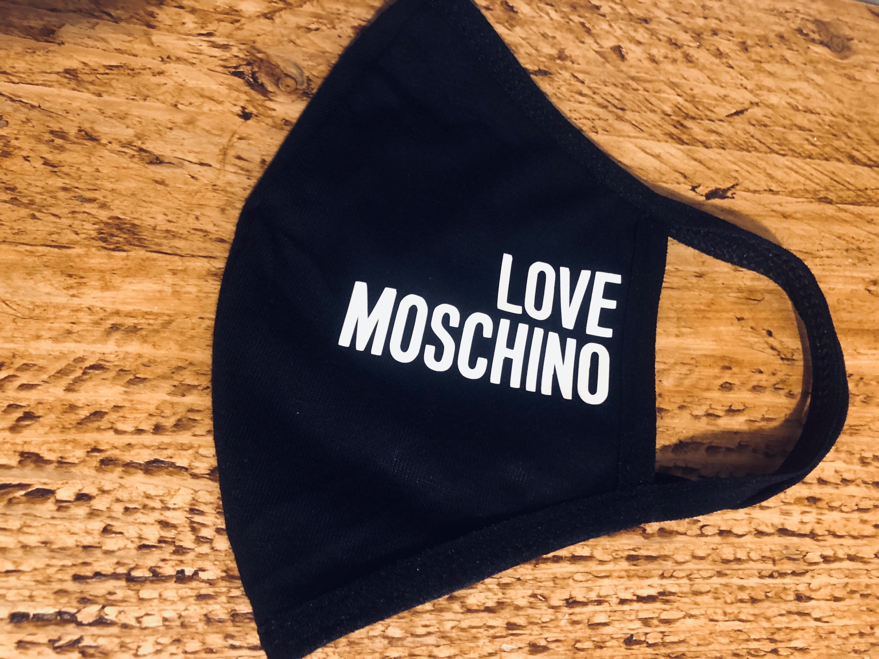 Love Moschino black face mask 2 ply adult size