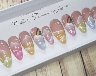 Rainbow Nails Etsy