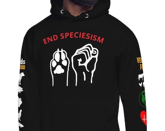 Vegan Hoodie: End Speciesism Go Vegan (Unisex)