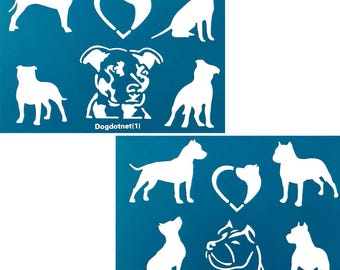 1 set of 2pcs Reusable American Pitbull Terrier Pitties Stanfordshire Dog Print Template Stencils, 2 Sheets per Pack