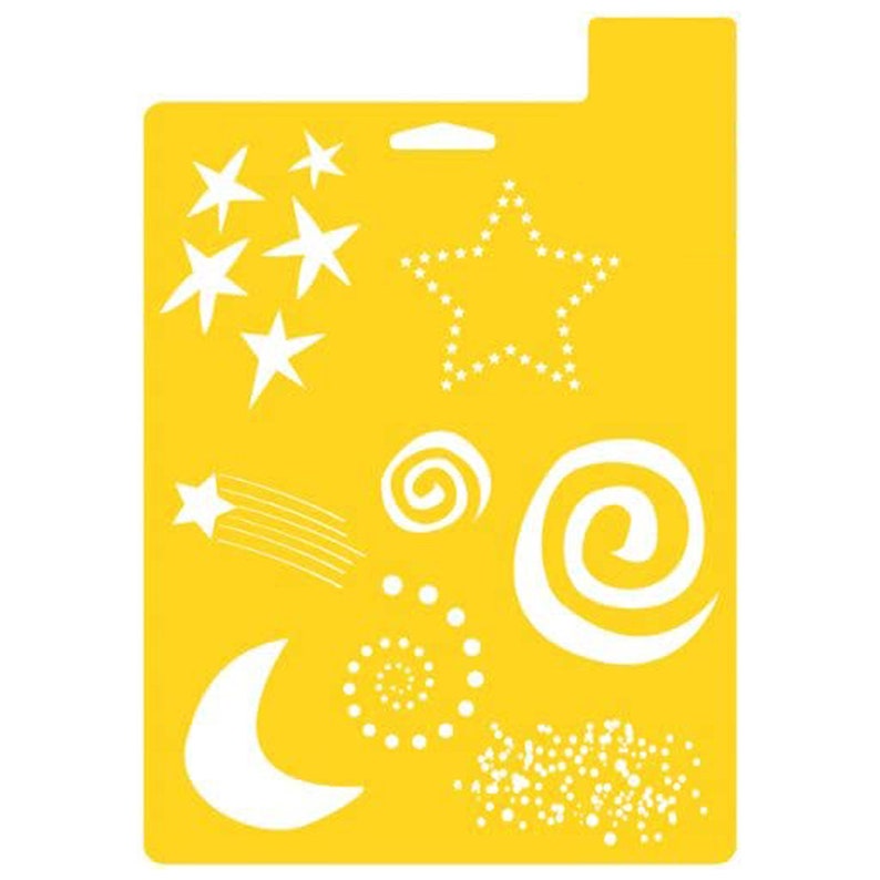 3pcs Reusable Stencils Shooting Stars Moon Apollo Sun Starry Cosmo Night Template Stencil Journal for DIY Scrapbook Drawing Painting Project