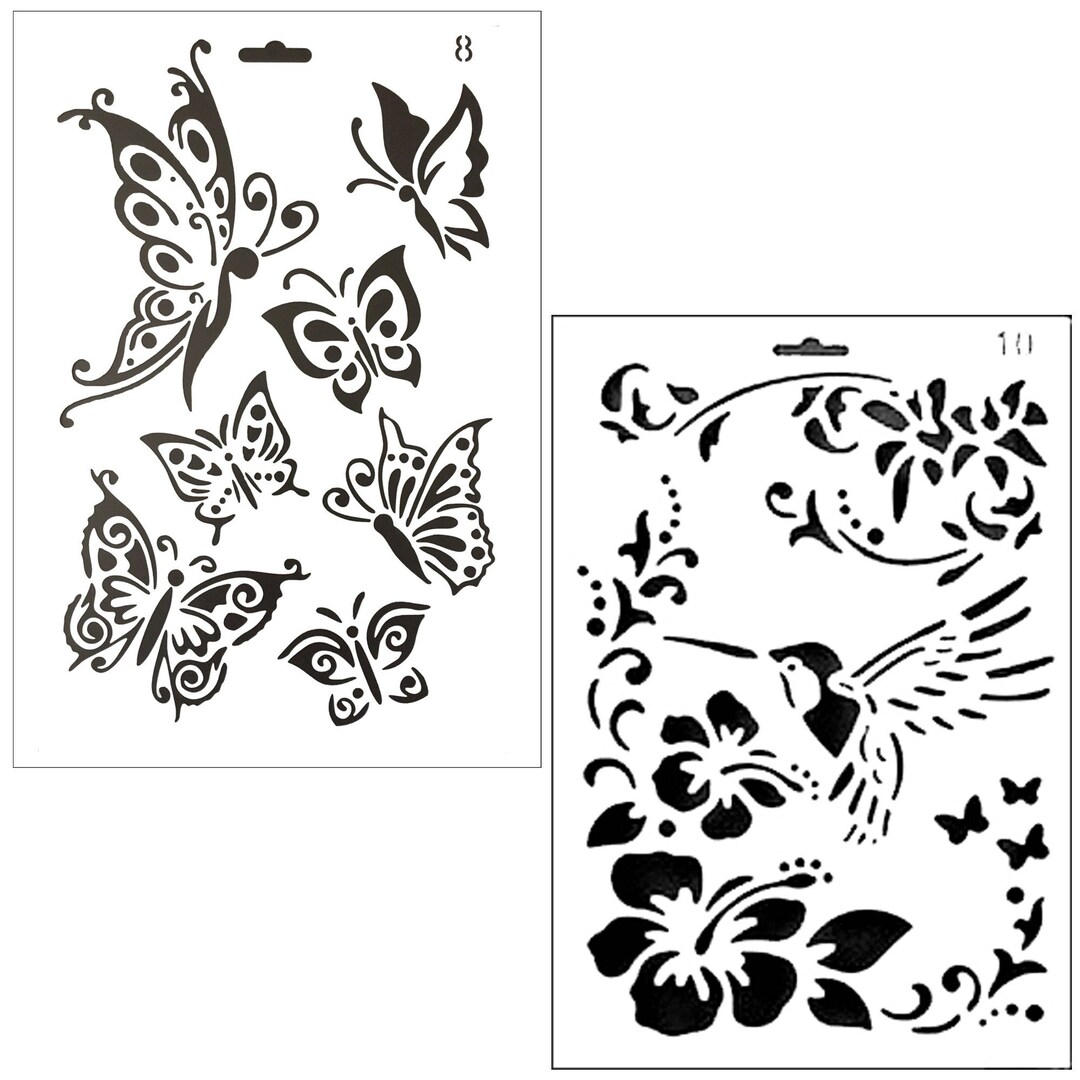 Butterfly & Hummingbird Stencils: Reusable Mylar, DIY Painting ...