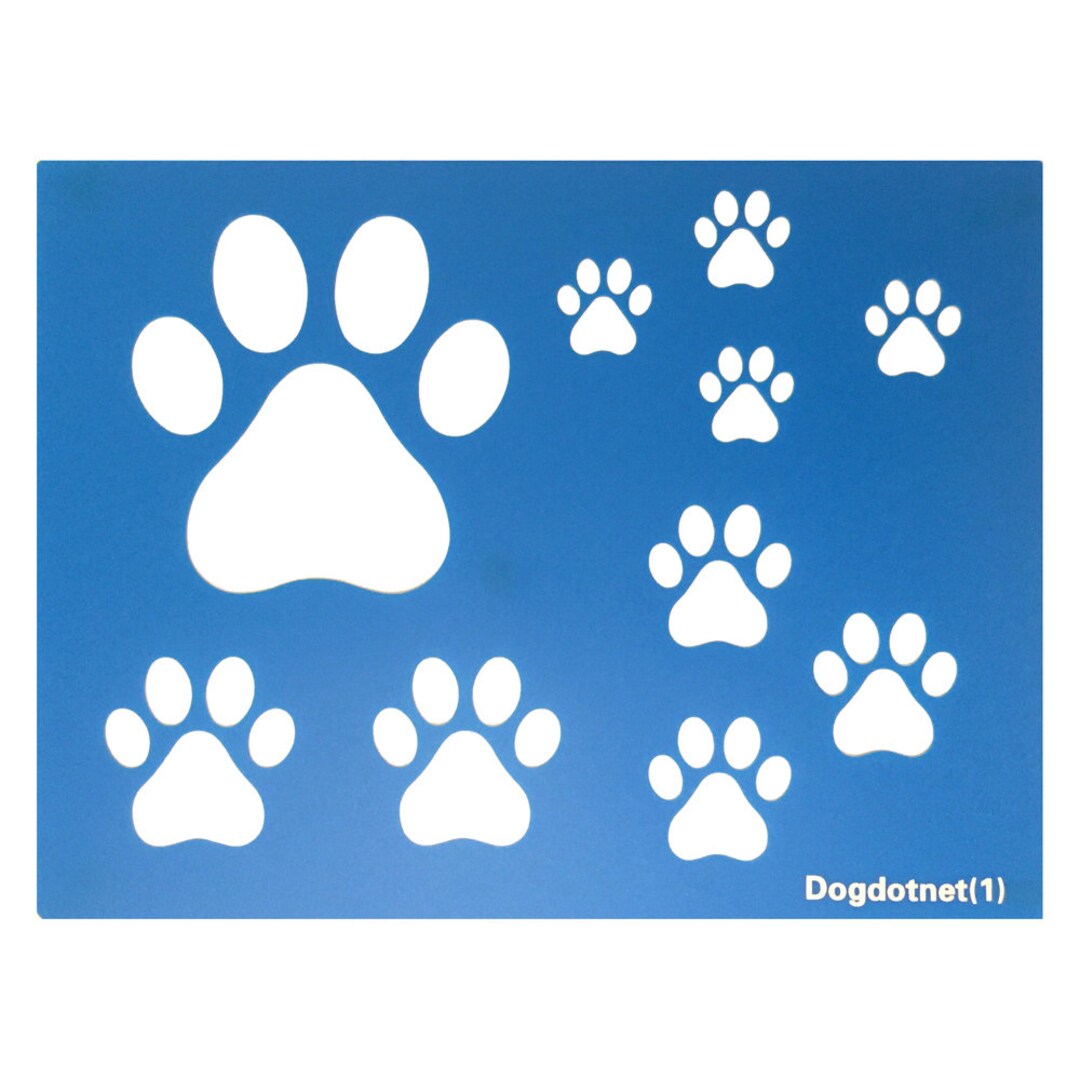 Dog Cat Paws Print Stencil Sheet DIY Painting Drawing Template, Various