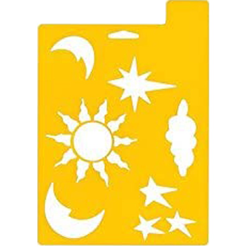 3pcs Reusable Stencils Shooting Stars Moon Apollo Sun Starry Cosmo Night Template Stencil Journal for DIY Scrapbook Drawing Painting Project
