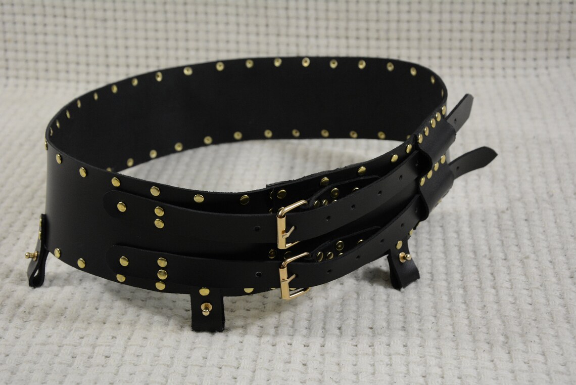 Cossack Hutsul wide belt cheres genuine leather | Etsy