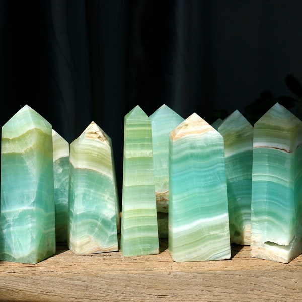 Caribbean Calcite,Caribbean Blue Calcite Tower,Aragonite Point,Calcite Obelisk,Aqua Calcite,Seafoam Calcite,Blue Calcite Crystal