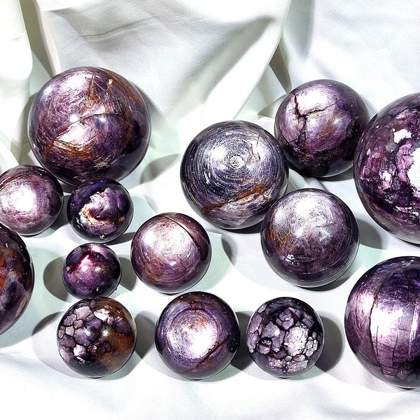 Gem Lepidolith Sphere, hoher Qualität seltener Kristall, Lepidolith Sammler-Grade-Kugel, Gemmy Purple Lepidolith Sphere, Gemmy Purple Mica Sphere