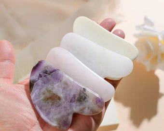Facial Gua Sha Tool - Natural Crystal Massager for Skin Rejuvenation & Energy Flow