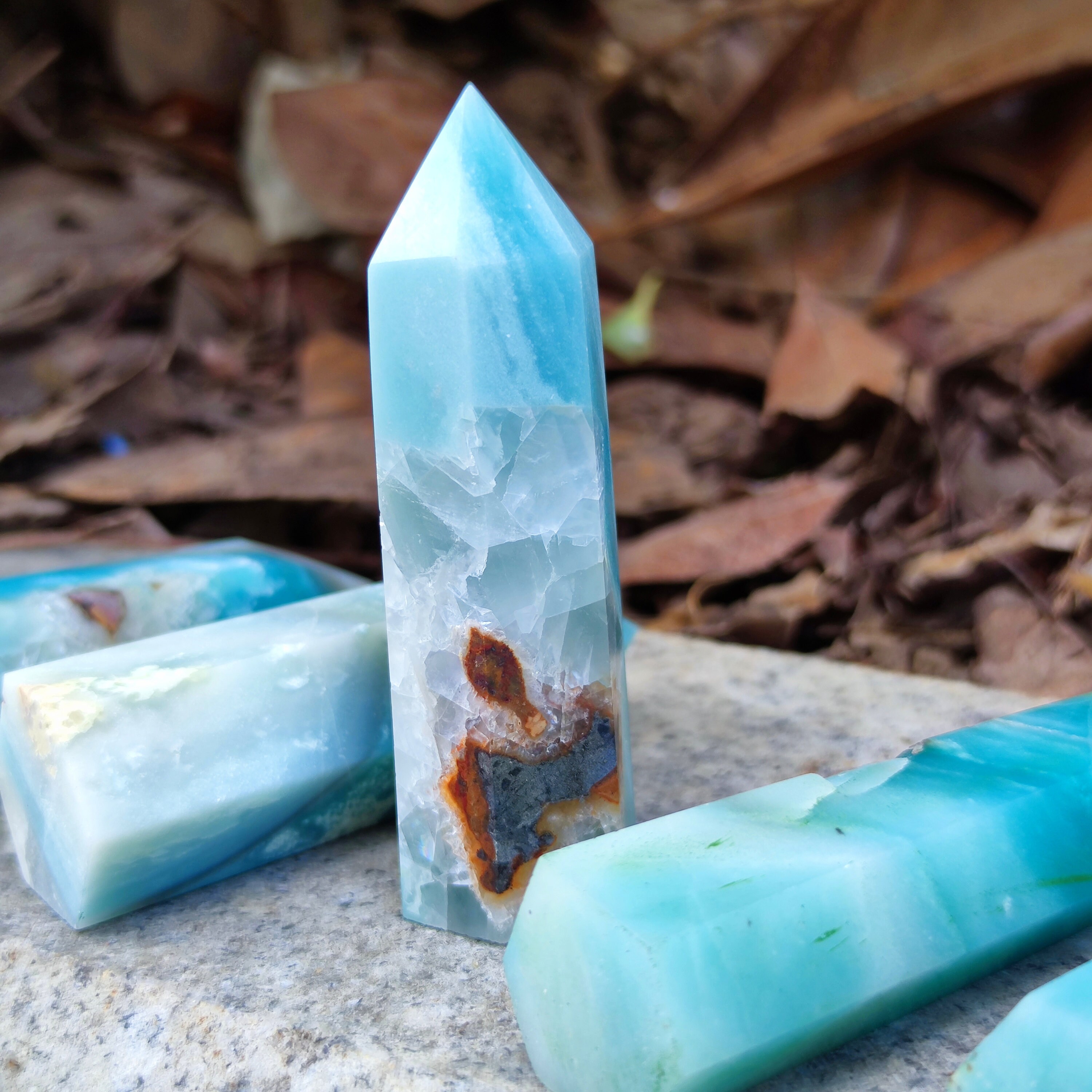 34 Inch Sky Blue Quartz Crystal Tower Point/Blue Aragonite Etsy