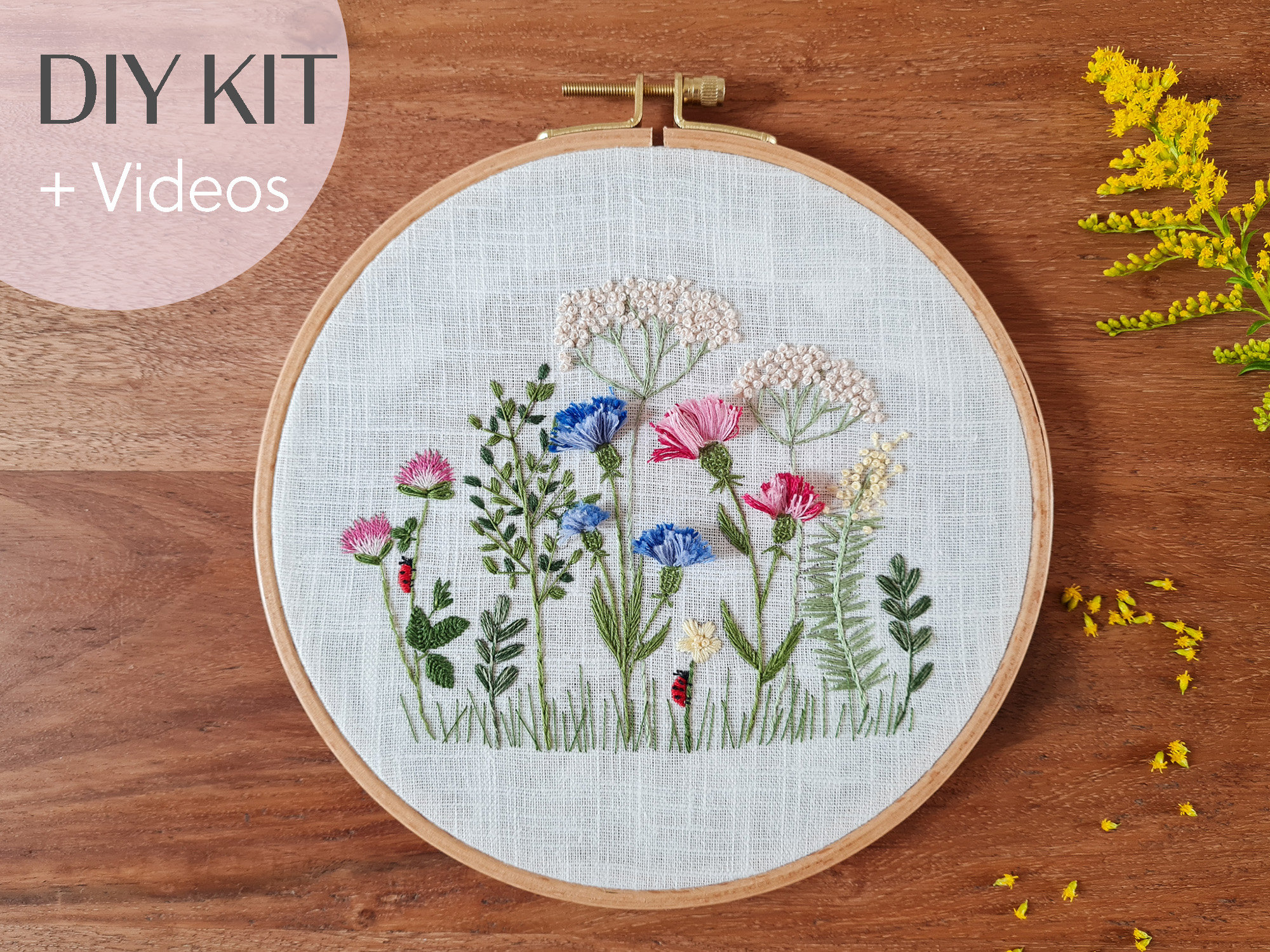 DIY Embroidery for Beginners / European Mesh Embroidery / Flowers Painting  / Plants Flowers Pattern 