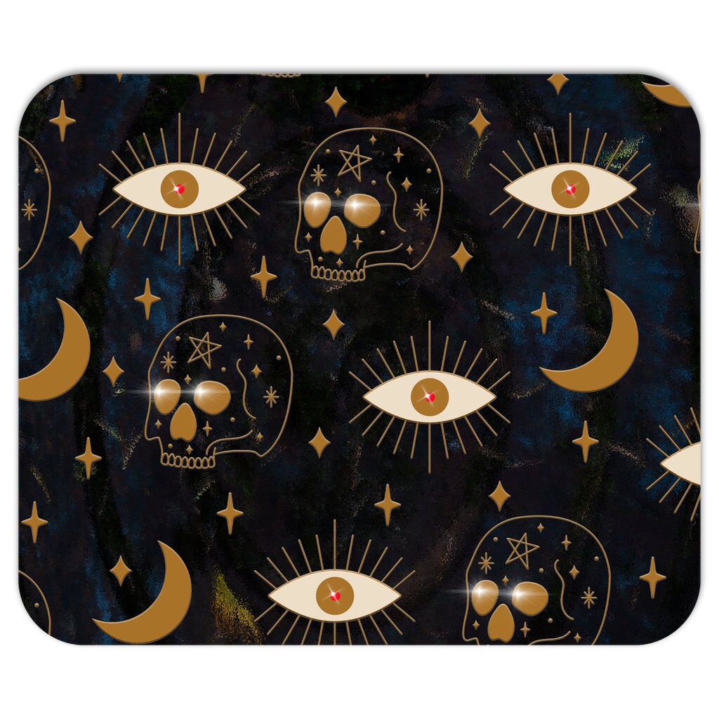Wiccan Supplies Desk Accessories Work from Home Moon Skulls Halloween Mousepad Creepy Witchy Room Office Decor Halloween Fall Decor