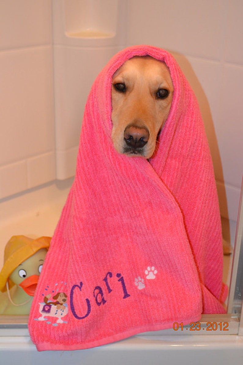 Custom Dog Grooming Towel Colorful Embroidered Dog Towel Dog Etsy