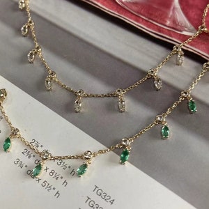 Made To Order, 14K Gold Emerald Choker Necklace, Shaker Necklace, Layering Necklace, Minimalist Jewelry, Gift for Her, Bridesmaid Gift