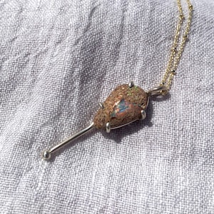 Australian Boulder Opal Necklace, Boulder Opal Necklace, Handmade Opal Necklace, Sterling Silver Necklace, Handmade Gemstone Jewelry