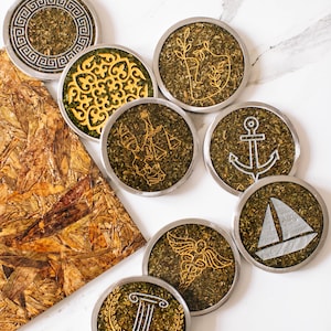 Greek-Inspired Press Papier | Handcrafted Paperweight with Metal Engraving | Elegant Desk Accessory & Unique Gift